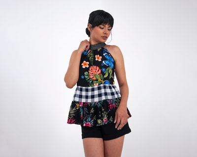 Foto 4 | Foto 4 | Blusa De Dama A Ángelozano Blusa Estampados Varios, Cuello Tipo Halter, Al-w54