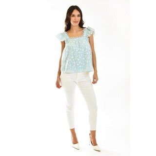 Foto 6 | Foto 6 | Blusa Con Ribete De Encaje Roman Fashion /juvenil 7582 Verde Claro