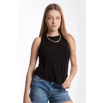 Blusa Básica Sin Manga /juvenil, 0077 (negro) Negro