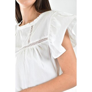 Foto 4 | Foto 4 | Blusa de Popelina con Encanje Roman Fashion /juvenil 12604 Blanco