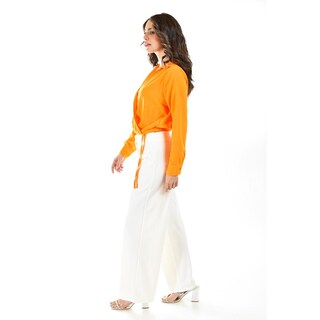 Foto 2 | Foto 2 | Blusa Escote Cruzado Roman Fashion 56959 Anaranjada para Mujer