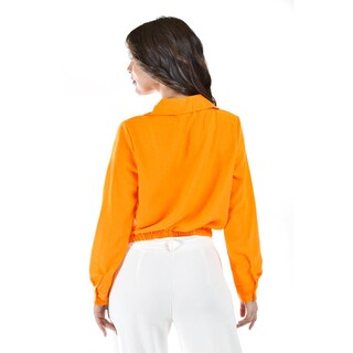 Foto 3 | Foto 3 | Blusa Escote Cruzado Roman Fashion 56959 Anaranjada para Mujer