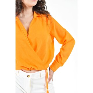 Foto 4 | Foto 4 | Blusa Escote Cruzado Roman Fashion 56959 Anaranjada para Mujer