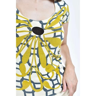 Foto 4 | Foto 4 | Blusa Estampado Geometrico Roman Fashion 30466 Amarilla para Mujer