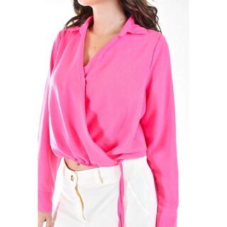 Foto 4 | Foto 4 | Blusa Escote Cruzado Roman Fashion Juvenil 56959 Fucsia