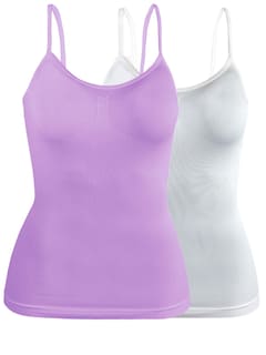 Foto 1 | Foto 1 | Set De Dos Blusas Mujer Tirantes Casual Bl-1005-px2 Colores Blanco Y Lila Blusa Negra Crop Top Dama