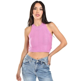 Foto 1 | Foto 1 | Crop Top De Textura Ondulada /juvenil, 0169 (lila) Lila