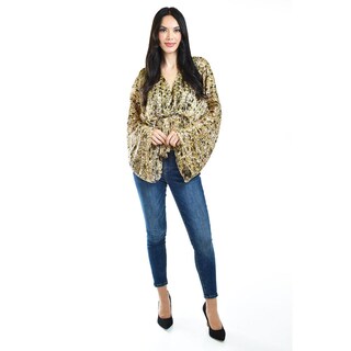 Foto 2 | Foto 2 | Blusa De Chiffon Animal Print Roman Fashion /juvenil, 2021 (animal Print) Cafe