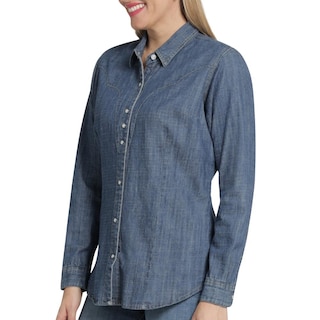 Foto 5 | Foto 5 | Blusa Vaquera Mujer Wrangler Slim Fit 461 Azul