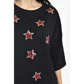 Foto 4 | Foto 4 | Blusa Con Estrellas De Lentejuela Roman Fashion /juvenil, 34686 (negro) Negro
