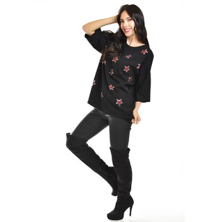 Foto 5 | Foto 5 | Blusa Con Estrellas De Lentejuela Roman Fashion /juvenil, 34686 (negro) Negro