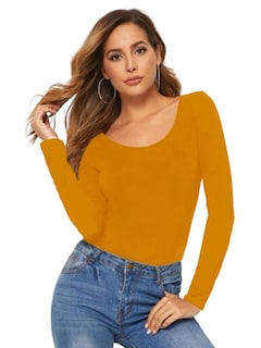 Foto 1 | Foto 1 | Blusas Mujer Manga Larga Interior Térmico Bl-1013 Mostaza Invierno Dama