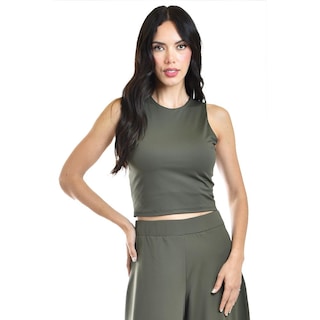 Foto 1 | Foto 1 | Top Básico Sin Manga Roman Fashion /juvenil, 2290 (verde Militar) Verde Oscuro
