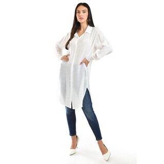 Foto 4 | Foto 4 | Blusa De Corte Largo Roman Fashion /juvenil, 1008 (blanco) Blanco