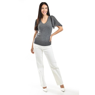 Foto 5 | Foto 5 | Blusa De Punto Manga Mariposa Roman Fashion /juvenil, 13465 (gris) Gris