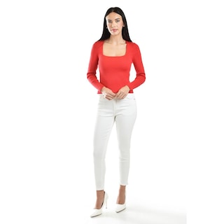 Foto 4 | Foto 4 | Blusa De Canalé Manga Larga Roman Fashion /juvenil, 2507 (rojo) Rojo