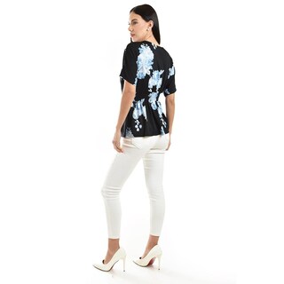 Foto 3 | Foto 3 | Blusa Escote Cruzado Roman Fashion /juvenil, 6931 (negro / Azul) Negro