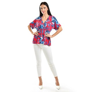 Foto 5 | Foto 5 | Blusa Escote Cruzado Roman Fashion /juvenil, 6931 (fiusha / Azul) Fucsia
