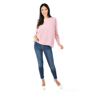 Foto 6 | Foto 6 | Blusa de Mangas con Relieve Roman Fashion Juvenil 5107 Rosa