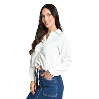 Foto 2 | Foto 2 | Blusa Con Jareta Ajustable Roman Fashion /juvenil, 1838 (blanco) Blanco