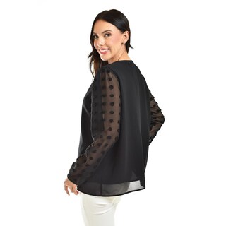 Foto 3 | Foto 3 | Blusa De Mangas Con Relieve Roman Fashion /juvenil, 5107 (negro) Negro