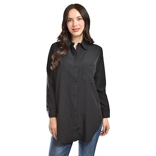 Foto 5 | Foto 5 | Camisa Con Boton De Perla Roman Fashion /juvenil, 5103 (negro) Negro