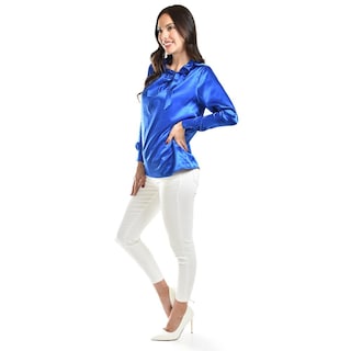 Foto 2 | Foto 2 | Blusa De Satin Con Lazo Roman Fashion /juvenil, 5101 (azul Rey) Azul