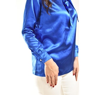 Foto 4 | Foto 4 | Blusa De Satin Con Lazo Roman Fashion /juvenil, 5101 (azul Rey) Azul