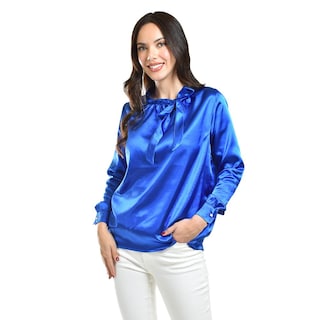 Foto 6 | Foto 6 | Blusa De Satin Con Lazo Roman Fashion /juvenil, 5101 (azul Rey) Azul