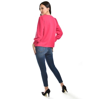 Foto 3 | Foto 3 | Blusa Con Detalle De Flor En Hombro Roman Fashion /juvenil, 5106 (fiusha) Fucsia