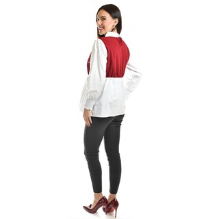 Foto 3 | Foto 3 | Blusa Con Chaleco De Perlas Roman Fashion /juvenil, 5102 (blanco / Vino) Vino