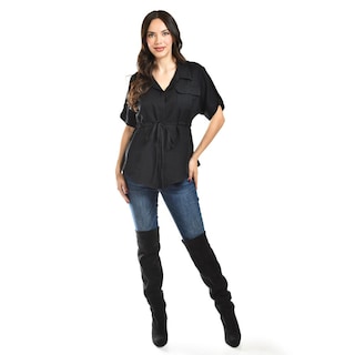 Foto 5 | Foto 5 | Blusa Camisera Ajustable Roman Fashion /juvenil, 2436 (negro) Negro