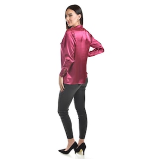 Foto 3 | Foto 3 | Blusa De Satin Con Lazo Roman Fashion /juvenil, 5101 (vino) Vino