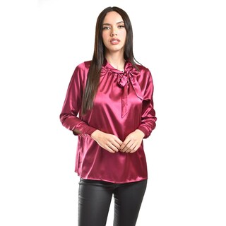 Foto 1 | Foto 1 | Blusa De Satin Con Lazo Roman Fashion /juvenil, 5101 (vino) Vino