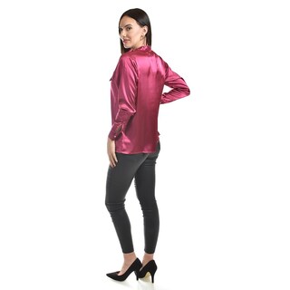 Foto 3 | Foto 3 | Blusa De Satin Con Lazo Roman Fashion /juvenil, 5101 (vino) Vino