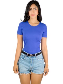 Foto 1 | Foto 1 | Player Mujer Texturizada Casual Stretch Bl-1018 Azul Blusa Dama Top