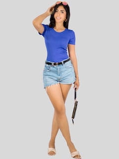 Foto 2 | Foto 2 | Player Mujer Texturizada Casual Stretch Bl-1018 Azul Blusa Dama Top