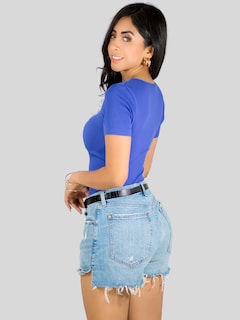 Foto 3 | Foto 3 | Player Mujer Texturizada Casual Stretch Bl-1018 Azul Blusa Dama Top
