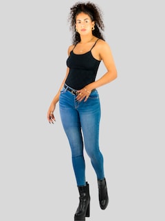 Foto 2 | Foto 2 | Top Tank Blusa De Mujer Unitalla Canalé De Tirantes Estampado Liso Bl-1026 Negro Crop Básico Varios Colores