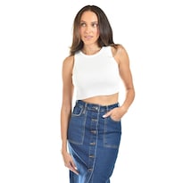 Crop Top De Canalé /juvenil, 0141 (blanco) Blanco