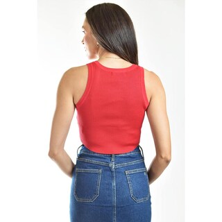 Foto 3 | Foto 3 | Crop Top De Canalé /juvenil, 0141 (rojo) Rojo