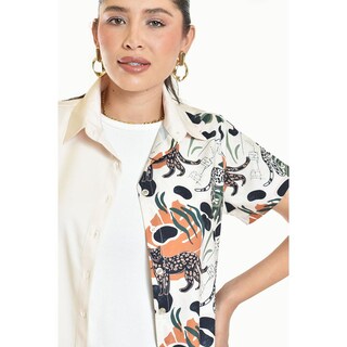 Foto 4 | Foto 4 | Blusa Estampado Unico Roman Fashion / Juvenil, 5108 (cafe /jaguar) Beige