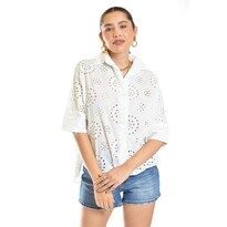 Blusa Bordada De Algodon Roman Fashion /juvenil, 3952 (blanco) Blanco