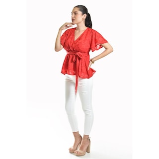 Foto 2 | Foto 2 | Blusa De Encaje Roman Fashion /juvenil, 5113 (rojo) Rojo