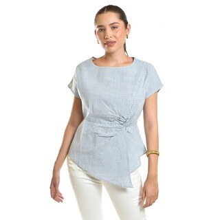 Foto 1 | Foto 1 | Blusa De Corte Asimetrico Roman Fashion /juvenil, 5107 (rayas Azul Marino) Azul