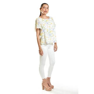 Foto 2 | Foto 2 | Blusa Estampada Con Moño Roman Fashion /juvenil, 5115 (amarillo) Amarillo