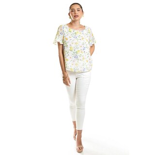 Foto 6 | Foto 6 | Blusa Estampada Con Moño Roman Fashion /juvenil, 5115 (amarillo) Amarillo