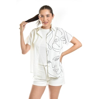 Foto 4 | Foto 4 | Blusa Estampado Unico Roman Fashion / Juvenil, 5108 (blanco) Blanco