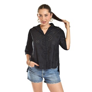 Foto 1 | Foto 1 | Blusa Bordada De Algodon Roman Fashion /juvenil, 3952 (negro) Negro