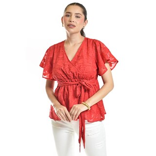 Foto 1 | Foto 1 | Blusa De Encaje Roman Fashion /juvenil, 5113 (rojo) Rojo